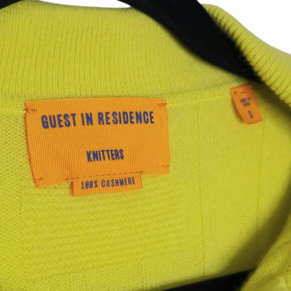 Guest in Residence Track Polo Cashmere Sweater French Blue Quarter Zip Size S - Picture 5 of 13